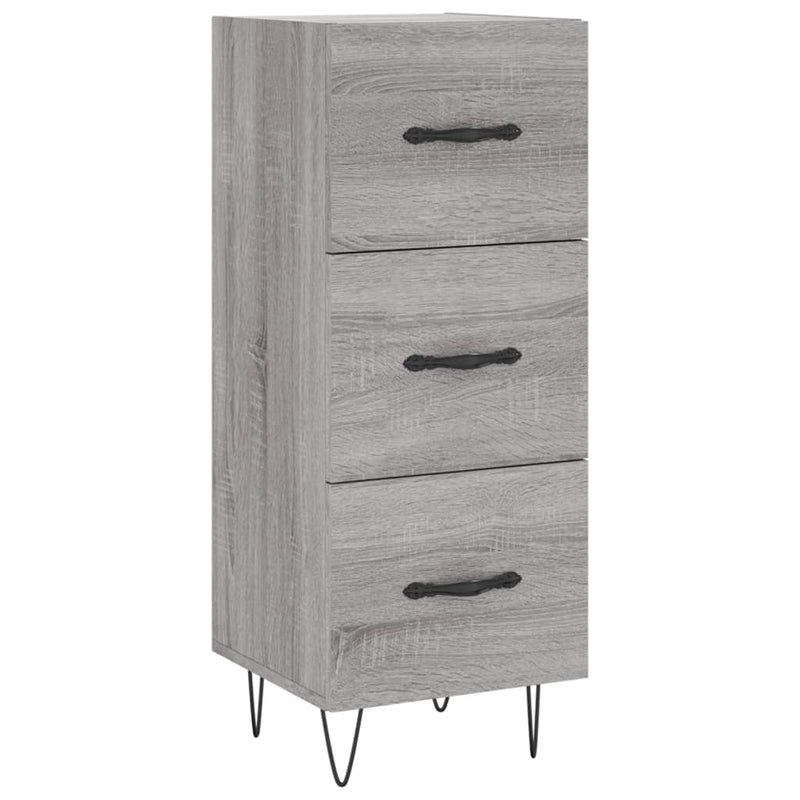 Highboard grå sonoma 34,5x34x180 cm konstruert tre