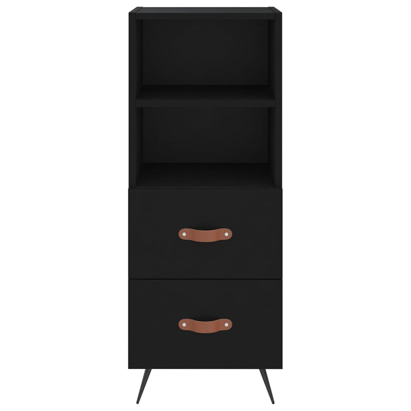 Highboard svart 34,5x34x180 cm konstruert tre