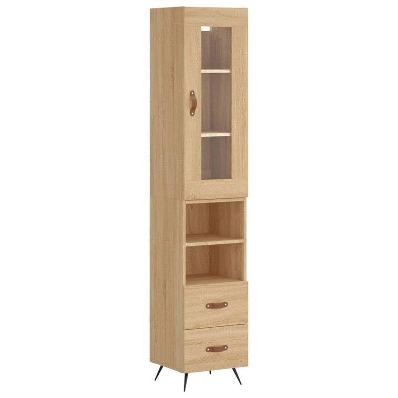 Highboard sonoma eik 34,5x34x180 cm konstruert tre