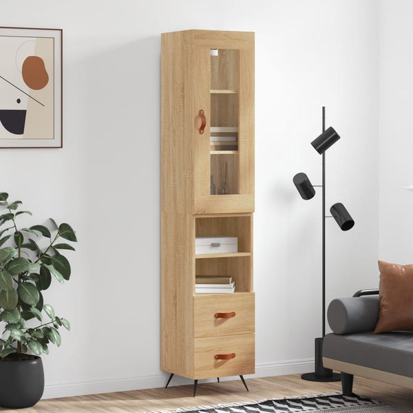 Highboard sonoma eik 34,5x34x180 cm konstruert tre