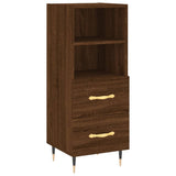 Highboard brun eik 34,5x34x180 cm konstruert tre