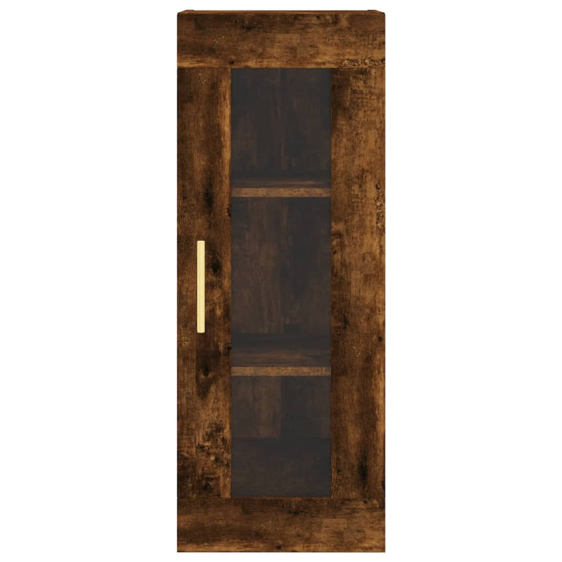 Highboard røkt eik 34,5x34x180 cm konstruert tre