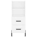 Highboard hvit 34,5x34x180 cm konstruert tre