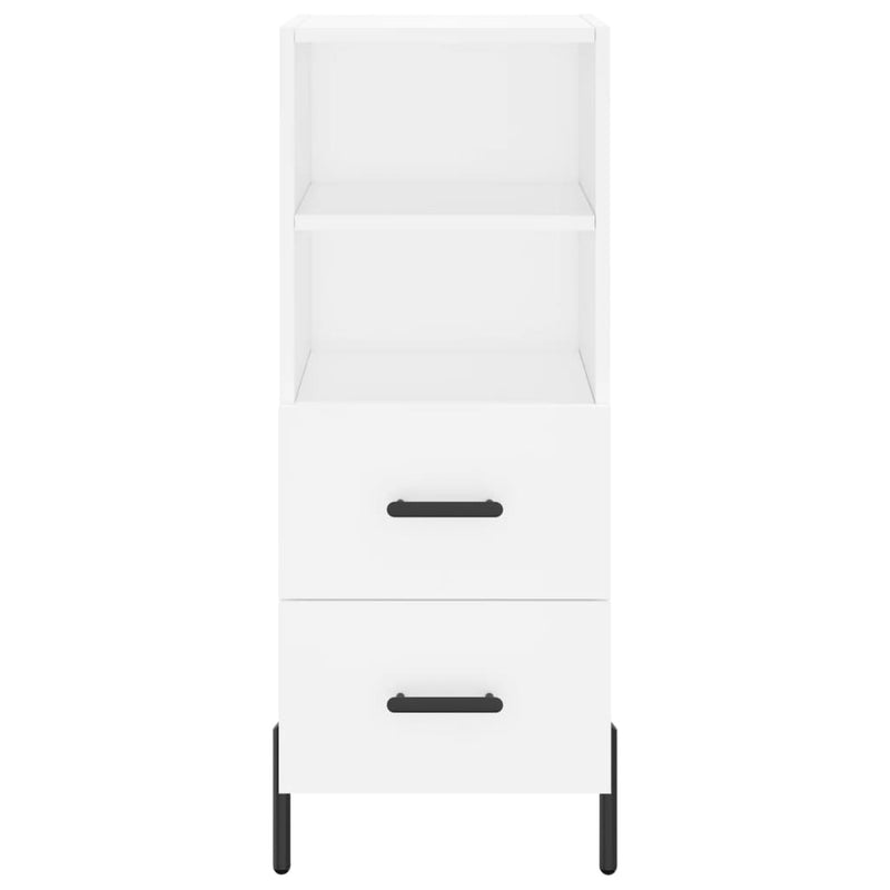 Highboard hvit 34,5x34x180 cm konstruert tre