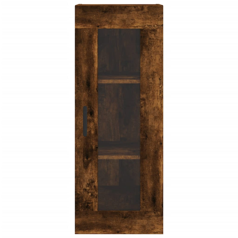 Highboard røkt eik 34,5x34x180 cm konstruert tre