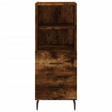 Highboard røkt eik 34,5x34x180 cm konstruert tre