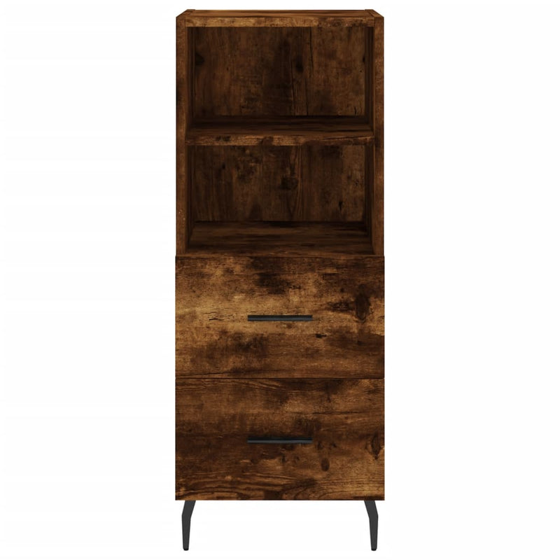 Highboard røkt eik 34,5x34x180 cm konstruert tre