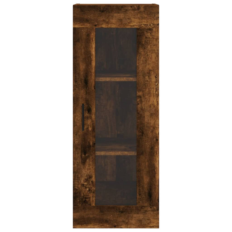 Highboard røkt eik 34,5x34x180 cm konstruert tre