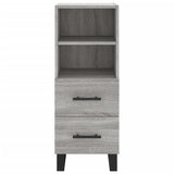 Highboard grå sonoma 34,5x34x180 cm konstruert tre