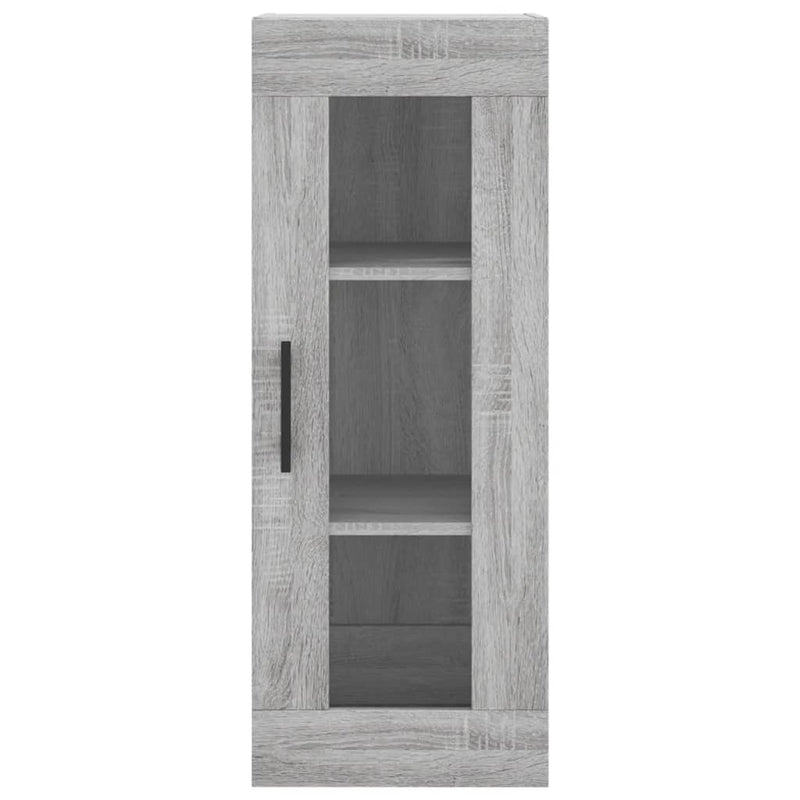 Highboard grå sonoma 34,5x34x180 cm konstruert tre