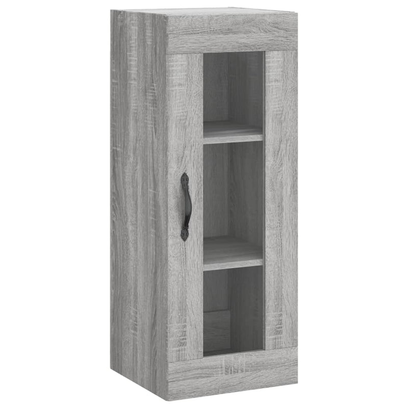 Highboard grå sonoma 34,5x34x180 cm konstruert tre