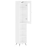 Highboard høyglans hvit 34,5x34x180 cm konstruert tre