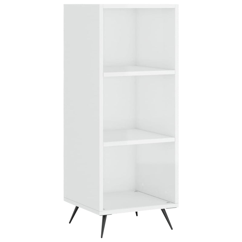 Highboard høyglans hvit 34,5x34x180 cm konstruert tre