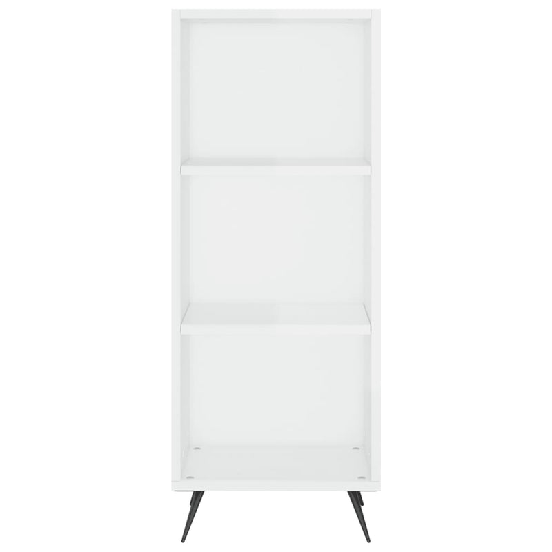 Highboard høyglans hvit 34,5x34x180 cm konstruert tre