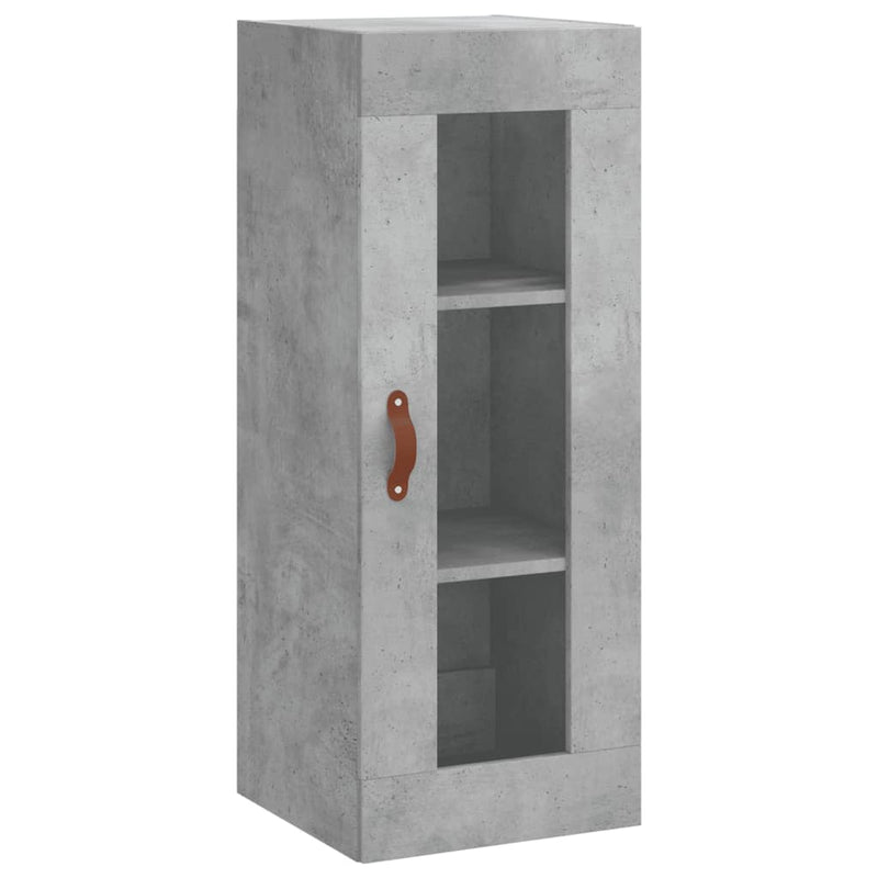 Highboard betonggrå 34,5x34x180 cm konstruert tre