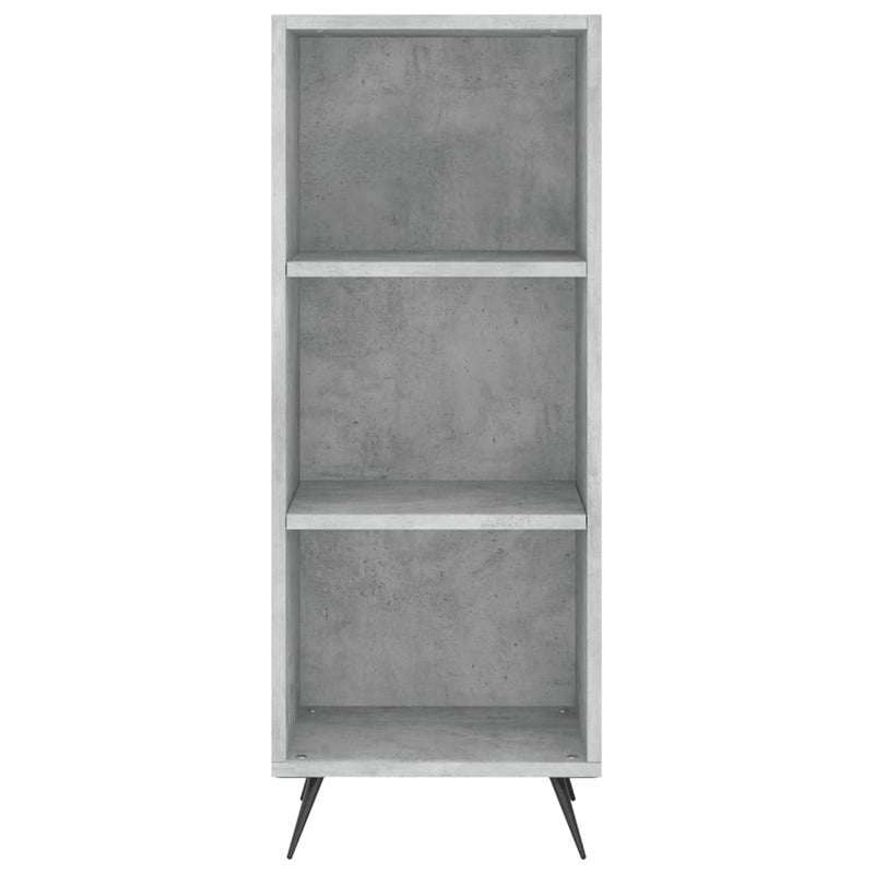 Highboard betonggrå 34,5x34x180 cm konstruert tre