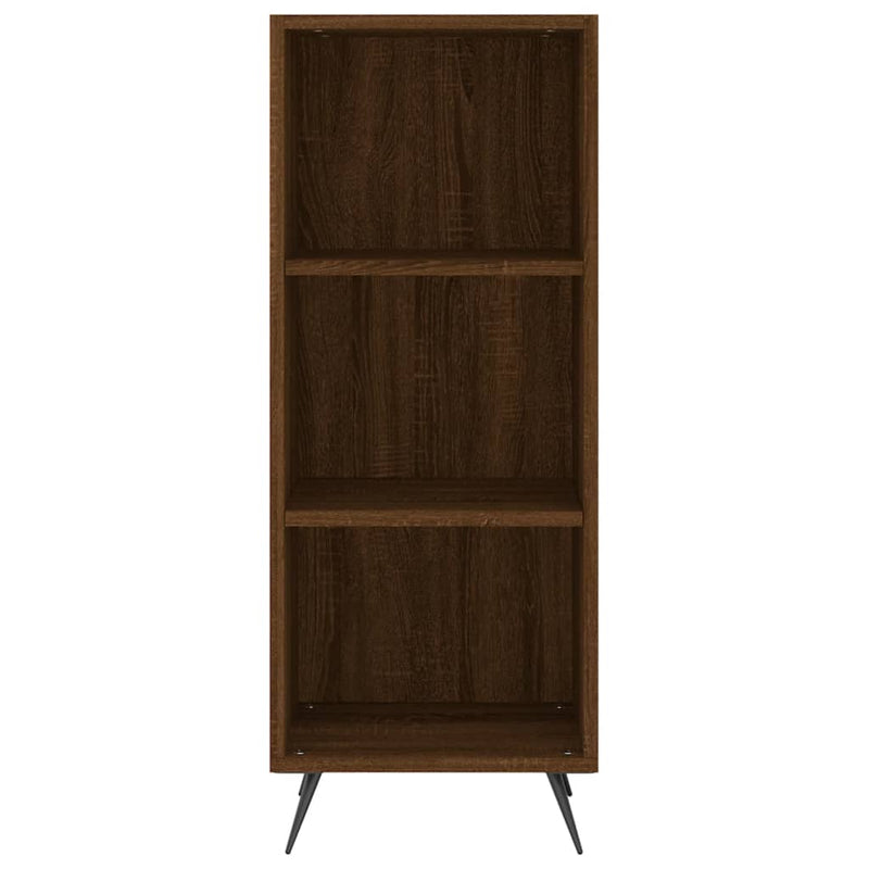 Highboard brun eik 34,5x34x180 cm konstruert tre