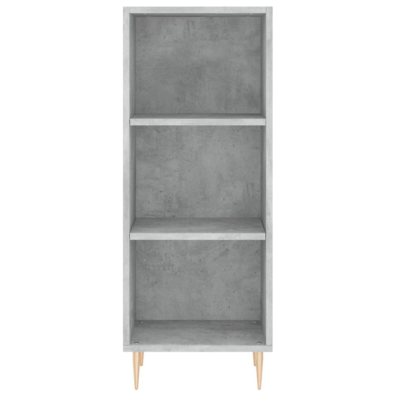 Highboard betonggrå 34,5x34x180 cm konstruert tre