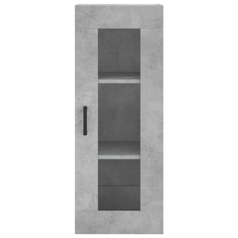 Highboard betonggrå 34,5x34x180 cm konstruert tre