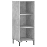 Highboard betonggrå 34,5x34x180 cm konstruert tre