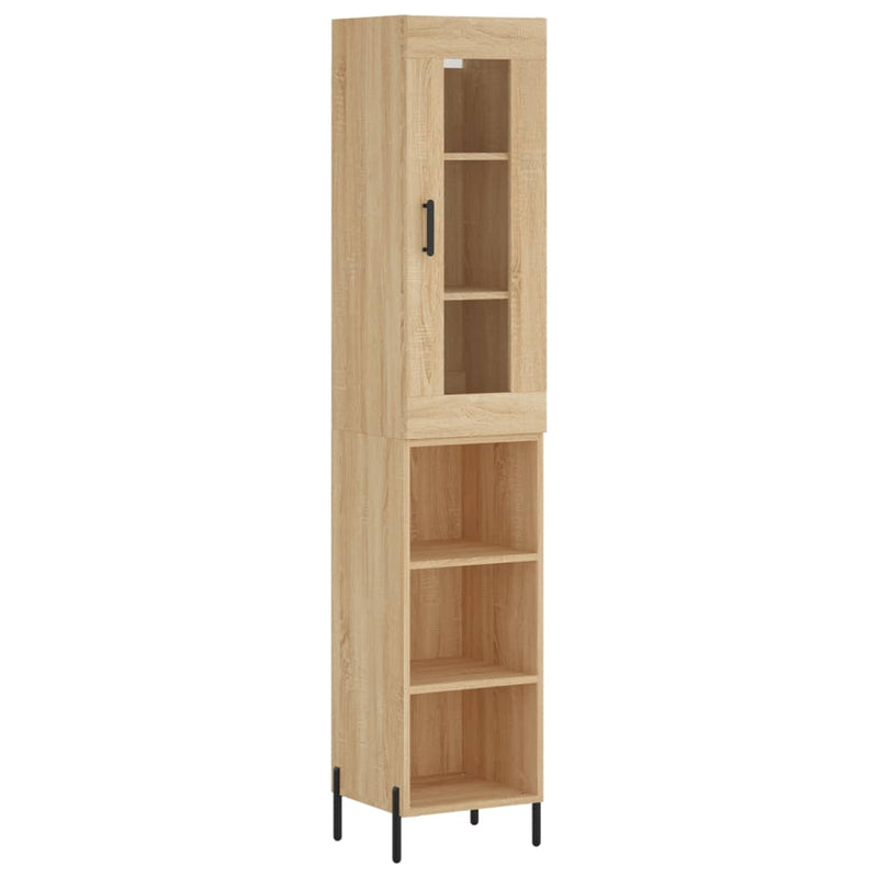 Highboard sonoma eik 34,5x34x180 cm konstruert tre