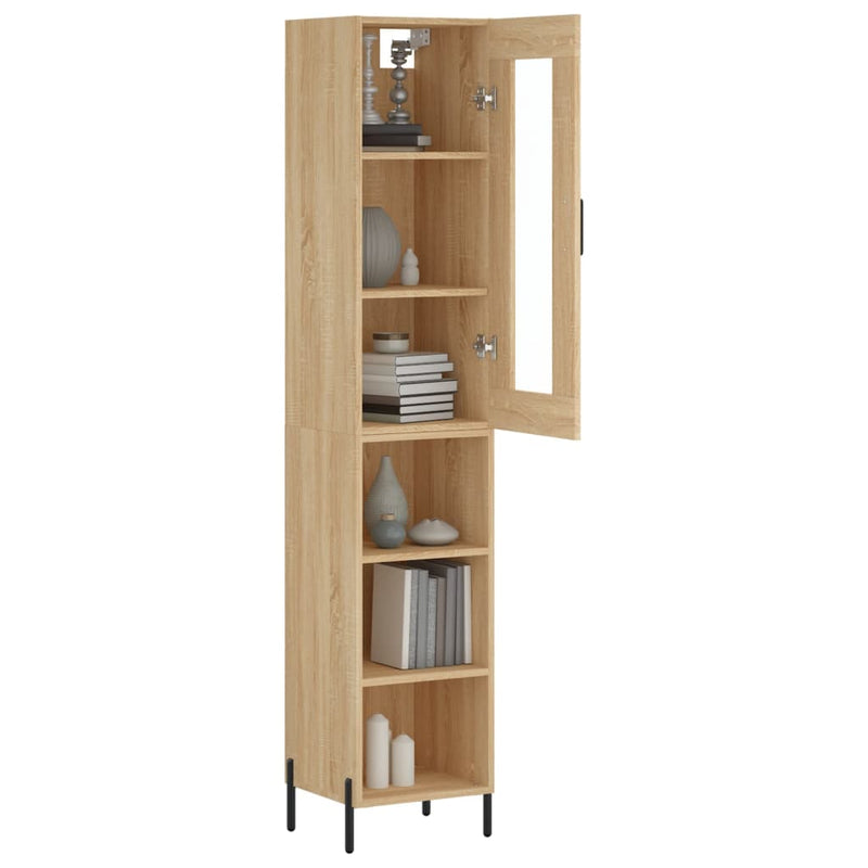 Highboard sonoma eik 34,5x34x180 cm konstruert tre