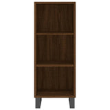 Highboard brun eik 34,5x34x180 cm konstruert tre