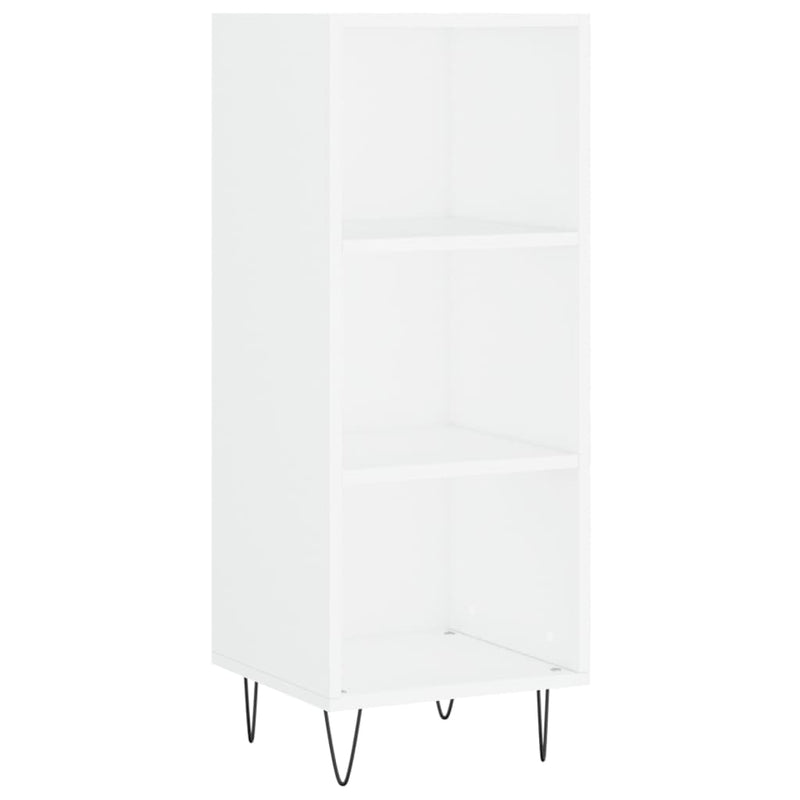 Highboard høyglans hvit 34,5x34x180 cm konstruert tre