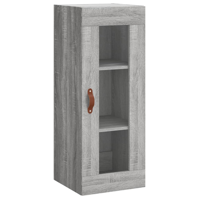 Highboard grå sonoma 34,5x34x180 cm konstruert tre