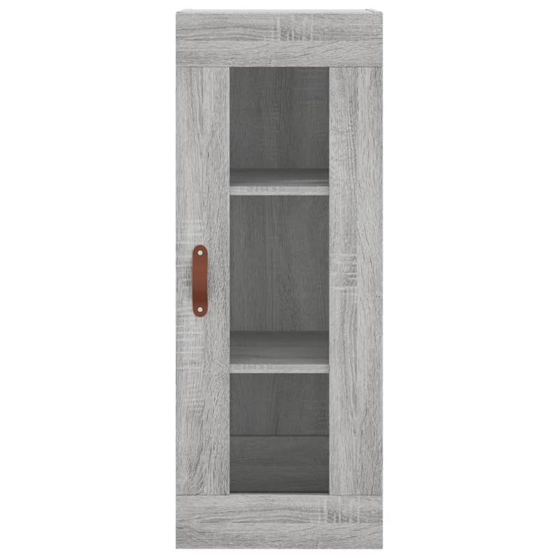 Highboard grå sonoma 34,5x34x180 cm konstruert tre