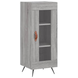 Highboard grå sonoma 34,5x34x180 cm konstruert tre