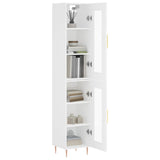 Highboard hvit 34,5x34x180 cm konstruert tre