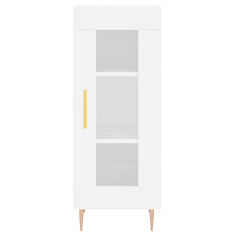 Highboard hvit 34,5x34x180 cm konstruert tre