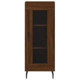 Highboard brun eik 34,5x34x180 cm konstruert tre