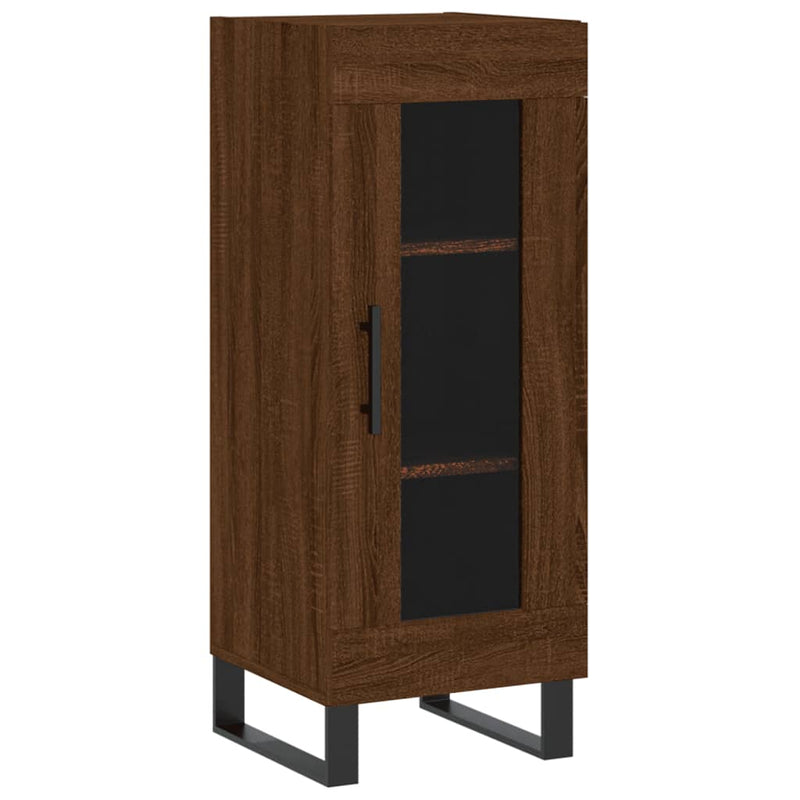 Highboard brun eik 34,5x34x180 cm konstruert tre