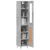 Highboard betonggrå 34,5x34x180 cm konstruert tre