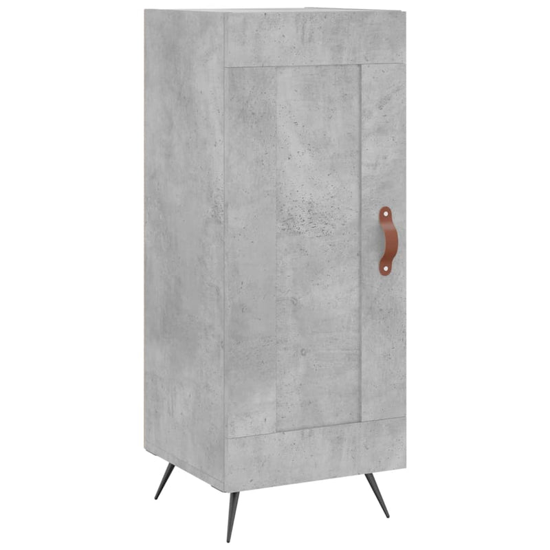 Highboard betonggrå 34,5x34x180 cm konstruert tre