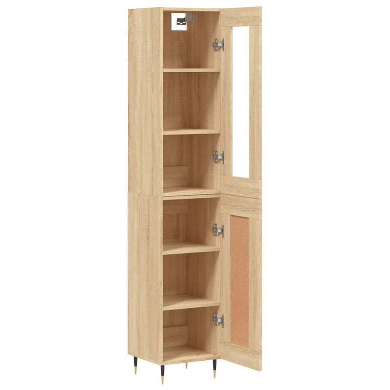 Highboard sonoma eik 34,5x34x180 cm konstruert tre