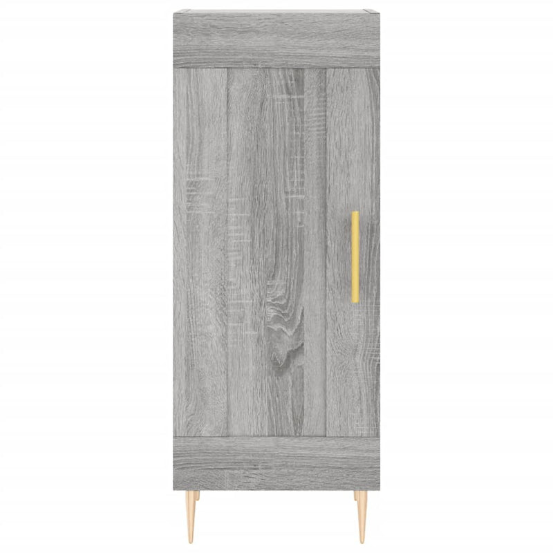 Highboard grå sonoma 34,5x34x180 cm konstruert tre