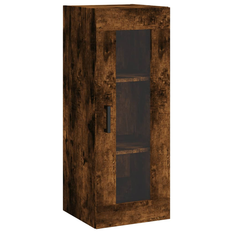 Highboard røkt eik 34,5x34x180 cm konstruert tre