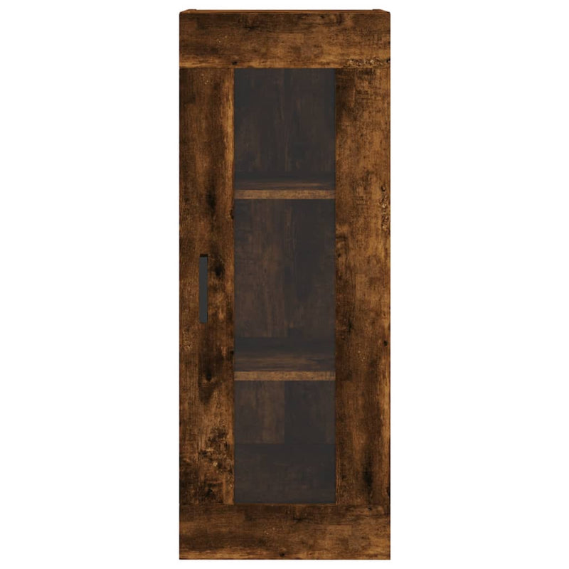 Highboard røkt eik 34,5x34x180 cm konstruert tre