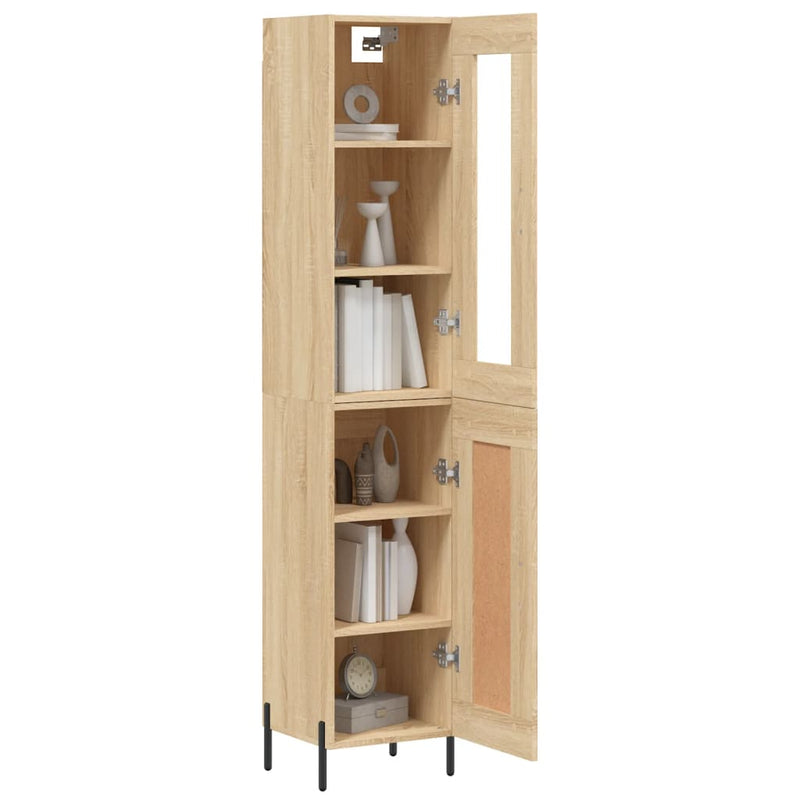 Highboard sonoma eik 34,5x34x180 cm konstruert tre