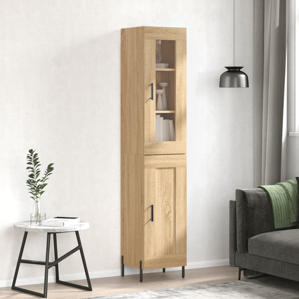 Highboard sonoma eik 34,5x34x180 cm konstruert tre