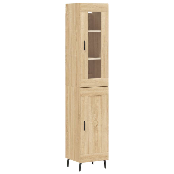 Highboard sonoma eik 34,5x34x180 cm konstruert tre