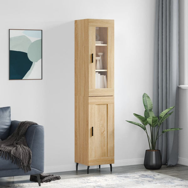 Highboard sonoma eik 34,5x34x180 cm konstruert tre