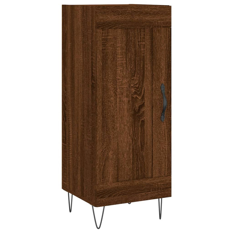 Highboard brun eik 34,5x34x180 cm konstruert tre