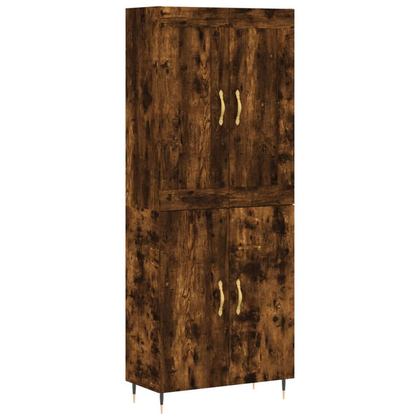 Highboard røkt eik 69,5x34x180 cm konstruert tre