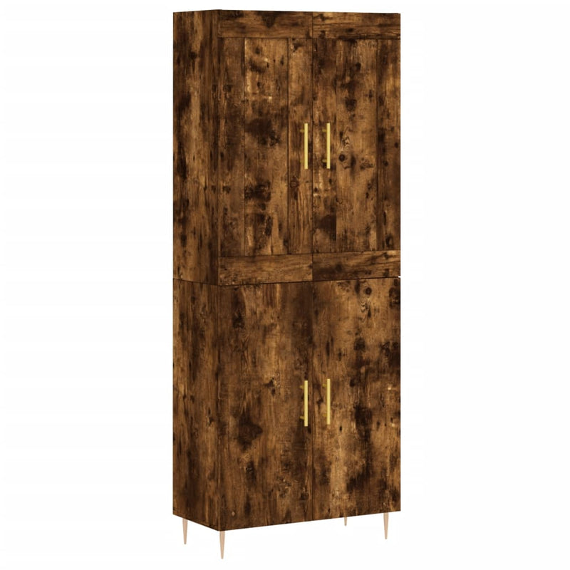 Highboard røkt eik 69,5x34x180 cm konstruert tre