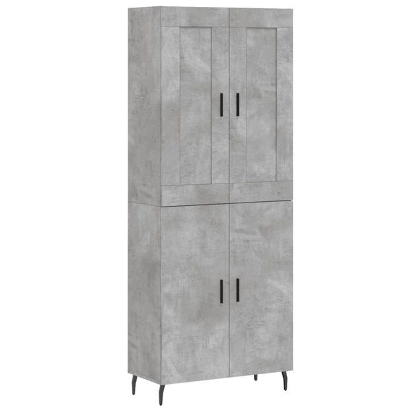 Highboard betong grå 69,5x34x180 cm konstruert tre