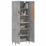 Highboard betong grå 69,5x34x180 cm konstruert tre